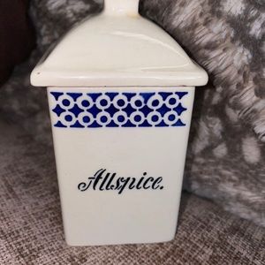 Canister AllSpice jar Storage GMT Co Inc German Art Deco 4511 Blue Germany VTG